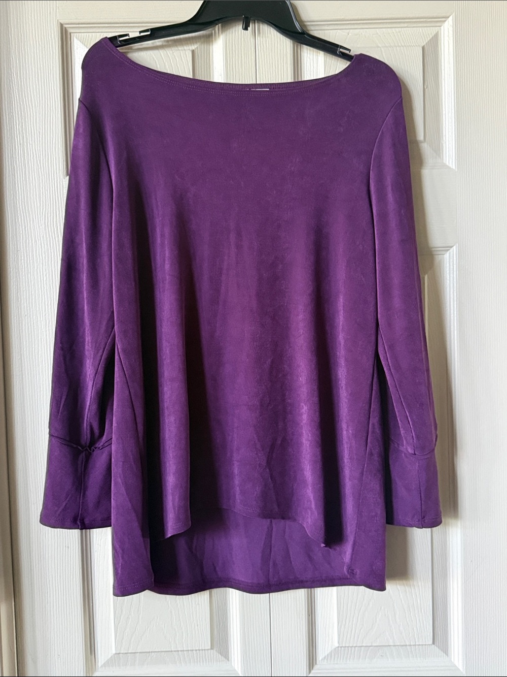 Chico's Travelers Purple Boatneck Long-Sleeve Tunic - Picture 7 of 7